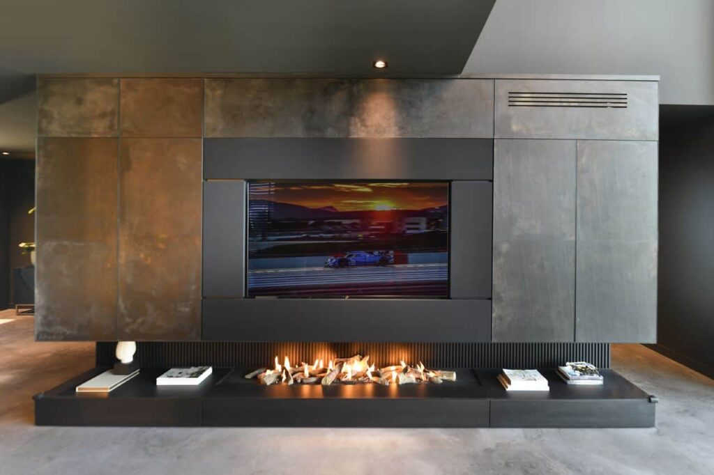 warme vloer met open haard