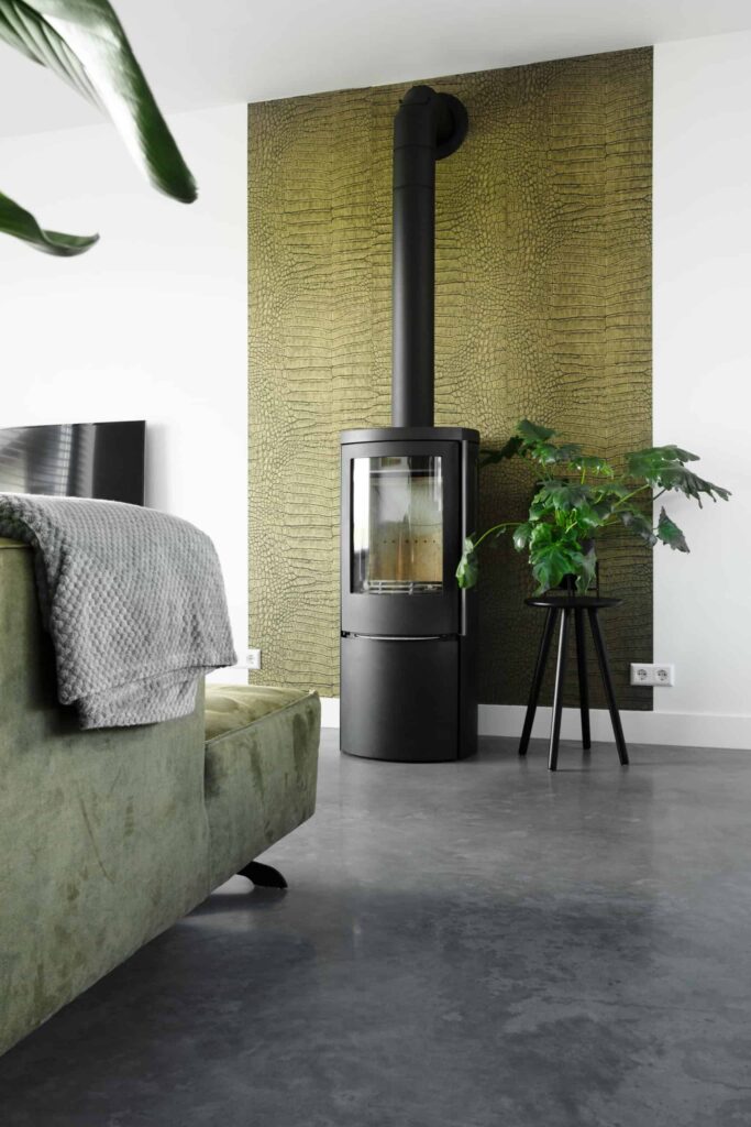 Gevlinderde woon betonvloer in Hoogblokland gecombineerd met groene details